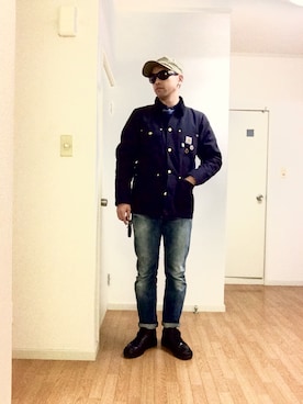 「Carhartt WIP（カーハートダブリューアイピー）のアイテム（カバーオール）」を使った、Ken❽raさん（メンズ・174cm）の冬コーディネート
