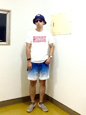 「DESIGNWORKS（デザインワークス）のアイテム（パンツ）」を使った、Ken❽raさん（メンズ・174cm）の夏コーディネート