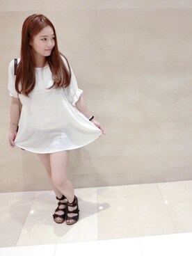 「A dress a day（ア　ドレス　ア　デイ）のアイテム」を使った、Raneさん（レディース・155cm）の夏コーディネート