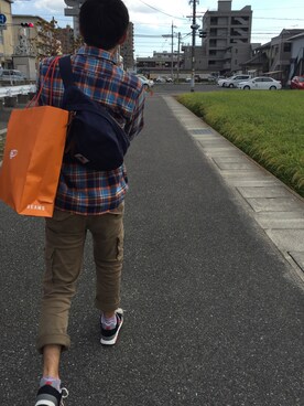 「Johnbull Private labo（ジョンブルプライベートラボ）のアイテム（チノパンツ）」を使った、®ukaさん（メンズ・173cm）の秋コーディネート