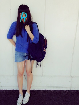 「ブルー x ホワイト」｜®ukaさん（レディース・162cm）の春コーディネート