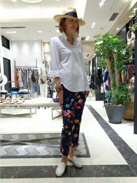 「FIGARO Paris（フィガロパリ）のアイテム（帽子）」を使った、yukiさん（レディース・163cm）の夏コーディネート