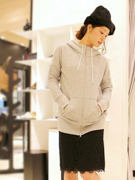 「FIGARO Paris（フィガロパリ）のアイテム（ニットキャップ/ビーニー）」を使った、yukiさん（レディース・163cm）の秋コーディネート