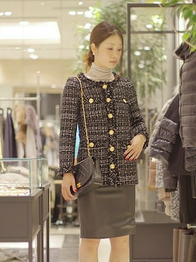 「FIGARO Paris（フィガロパリ）のアイテム（ジャケット/アウター）」を使った、yukiさん（レディース・163cm）の秋コーディネート