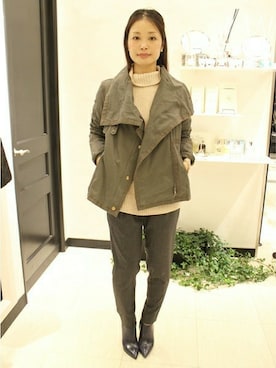 「FIGARO Paris（フィガロパリ）のアイテム（ジャケット/アウター）」を使った、yukiさん（レディース・163cm）の秋コーディネート