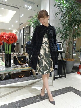 「FIGARO Paris（フィガロパリ）のアイテム（ジャケット/アウター）」を使った、yukiさん（レディース・163cm）の冬コーディネート