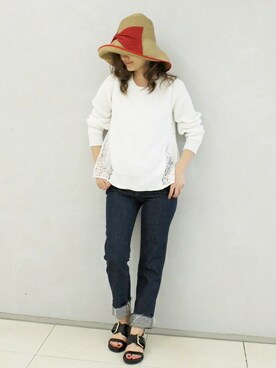 「FIGARO Paris（フィガロパリ）のアイテム（帽子）」を使った、yukiさん（レディース・160cm）の春コーディネート
