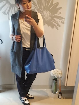 「stradivarius（ストラディバリウス）のアイテム（その他アウター）」を使った、yuriさん（レディース・151cm）の秋コーディネート