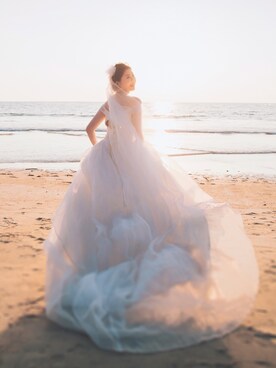 「四葉草のアイテム（ワンピース、ホワイト系）」を使った、ルキさん（レディース・166cm）の秋コーディネート