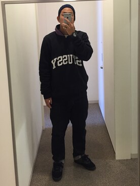 「STUSSY（ステューシー）のアイテム（アクセサリー）」を使った、takato nakagawaさん（メンズ・173cm）の秋コーディネート