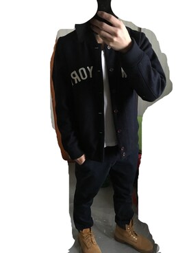 「WEGO（ウィゴー）のアイテム（ジャケット/アウター、ブラック系）」を使った、すがやさん（メンズ・171cm）の秋コーディネート
