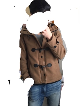 「HARE（ハレ）のアイテム（ダッフルコート、ベージュ系）」を使った、すがやさん（メンズ・171cm）の冬コーディネート