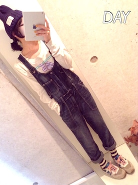 「index（インデックス）のアイテム（サロペット/オーバーオール）」を使った、SACHIさん（レディース・152cm）の秋コーディネート