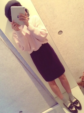 「Yves Saint Laurent（イヴサンローラン）のアイテム（スカート）」を使った、SACHIさん（レディース・152cm）の秋コーディネート