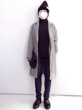 「タッセルローファー」｜「アイテム（チェスターコート）」を使った、SACHIさん（レディース・152cm）の冬コーディネート