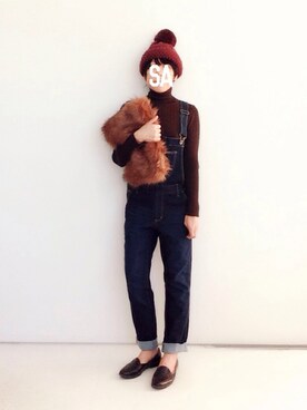 「PLAIN CLOTHING（プレーンクロージング）のアイテム（ニットキャップ/ビーニー）」を使った、SACHIさん（レディース・150cm）の秋コーディネート