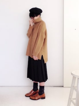 「ゆったりシルエット」｜「アイテム（その他シューズ）」を使った、SACHIさん（レディース・150cm）の秋コーディネート