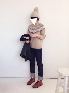 「PLAIN CLOTHING（プレーンクロージング）のアイテム（ニットキャップ/ビーニー）」を使った、SACHIさん（レディース・150cm）の秋コーディネート