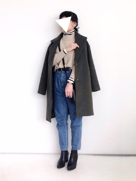 「ウエストイン」｜「アイテム（チェスターコート）」を使った、SACHIさん（レディース・150cm）の冬コーディネート