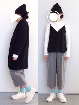 「水色」｜「アイテム（チェスターコート）」を使った、SACHIさん（レディース・150cm）の春コーディネート