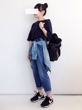 「Y'SACCS（イザック）のアイテム」を使った、SACHIさん（レディース・150cm）の春コーディネート