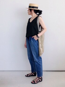 「FREE’S PHRASE（フリーズフレーズ）のアイテム」を使った、SACHIさん（レディース・150cm）の夏コーディネート