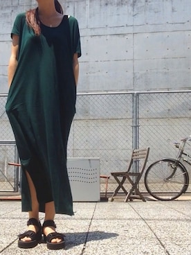 「7月WEAR夏のサンダル祭り」｜「アイテム（ワンピース/ドレス）」を使った、rincoさん（レディース・168cm）の夏コーディネート