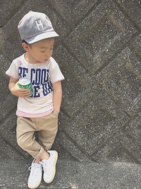 「BLEU H. （ブルーオリゾン）のアイテム」を使った、YAMORIさん（キッズ・100cm）の夏コーディネート