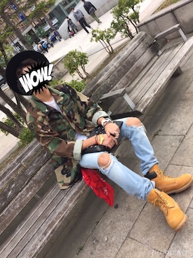 「アイテム（インテリア、レッド系）」を使った、REIJI さん（メンズ・171cm）の秋コーディネート