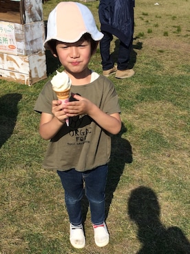 「ヒラキ（ヒラキ）のアイテム（その他シューズ）」を使った、ippoooooさん（キッズ・100cm）の夏コーディネート