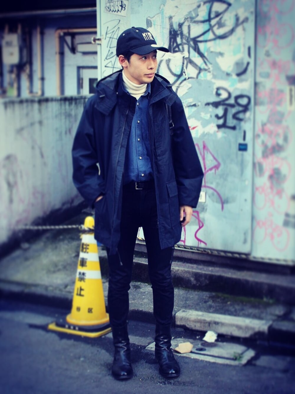 BALENCIAGA ブラック モッズコート BALENCIAGA エコファー トリム モッズコート ブラック