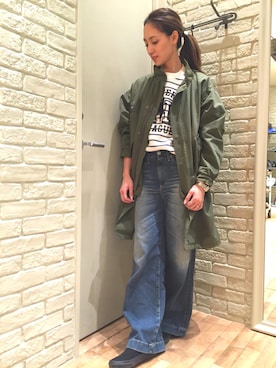 「アイテム（ミリタリージャケット）」を使った、kanaさん（レディース・172cm）の秋コーディネート