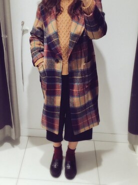 「dazzlin（ダズリン）のアイテム（チェスターコート）」を使った、°* Y u r i *°さん（レディース・155cm）の冬コーディネート
