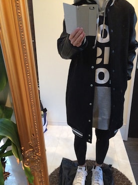 「MOUSSY（マウジー）のアイテム（スタジャン）」を使った、yukaさん（レディース・153cm）の冬コーディネート