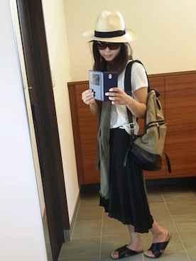 「ESTNATION（エストネーション）のアイテム（シューズ）」を使った、きつなさん（レディース・157cm）の夏コーディネート
