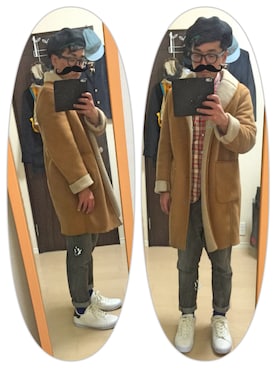 「FRAPBOIS half」｜「アイテム（ステンカラーコート）」を使った、りょうさん（メンズ・171cm）の秋コーディネート