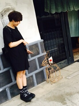 「gomme（ゴム）のアイテム（ワンピース/ドレス）」を使った、さとうさん（レディース・163cm）の春コーディネート