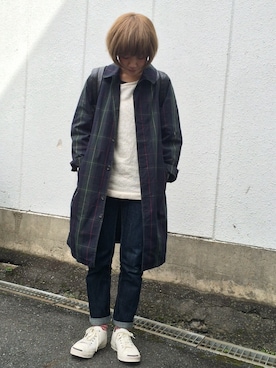 「白いスニーカー」｜「アイテム（その他アウター）」を使った、さとうさん（レディース・163cm）の春コーディネート