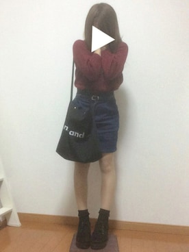「ハンドメイドニット」｜p a r u.さん（レディース・153cm）の秋コーディネート