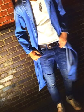 「roshell（ロシェル）のアイテム（アクセサリー）」を使った、YUYAさん（メンズ・178cm）の秋コーディネート