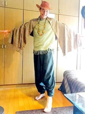 「MALAIKA（マライカ）のアイテム（アクセサリー）」を使った、Chamaさん（メンズ・172cm）の秋コーディネート