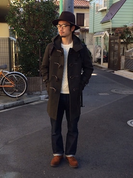 「green label relaxing（グリーンレーベルリラクシング）のアイテム（ダッフルコート）」を使った、Kenta Kobayashiさん（メンズ・173cm）の冬コーディネート