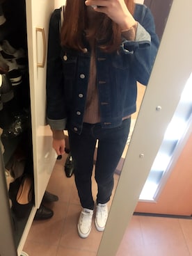 「バイトコーデ」｜「アイテム（ジャケット/アウター）」を使った、こあら🐨さん（レディース・156cm）の秋コーディネート