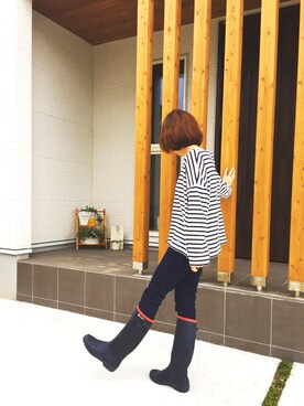 「AIGLE（エーグル）のアイテム（ブーツ）」を使った、yuka0402さん（レディース・152cm）の春コーディネート