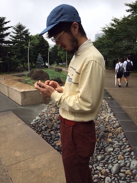 「雨」｜「アイテム（財布/小物）」を使った、直さん（メンズ・174cm）の夏コーディネート