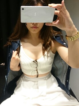 「ショッピング」｜「アイテム（キャミソール）」を使った、奈々さん（レディース・162cm）の春コーディネート