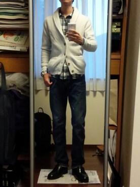 「shirts．（シャツ）のアイテム」を使った、Katzさん（メンズ・178cm）の秋コーディネート