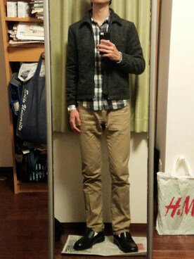 「shirts．（シャツ）のアイテム」を使った、Katzさん（メンズ・178cm）の秋コーディネート