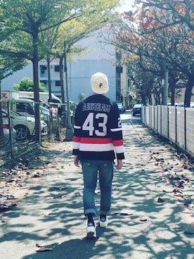 「アイテム（ジャージ）」を使った、Ryan さん（メンズ・185cm・20代）の冬コーディネート