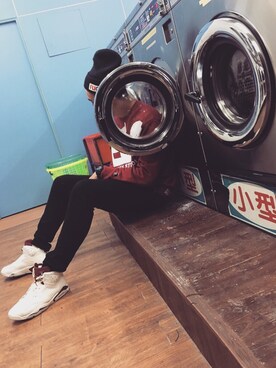 「fuct（ファクト）のアイテム（帽子）」を使った、Ryan さん（メンズ・185cm）の冬コーディネート